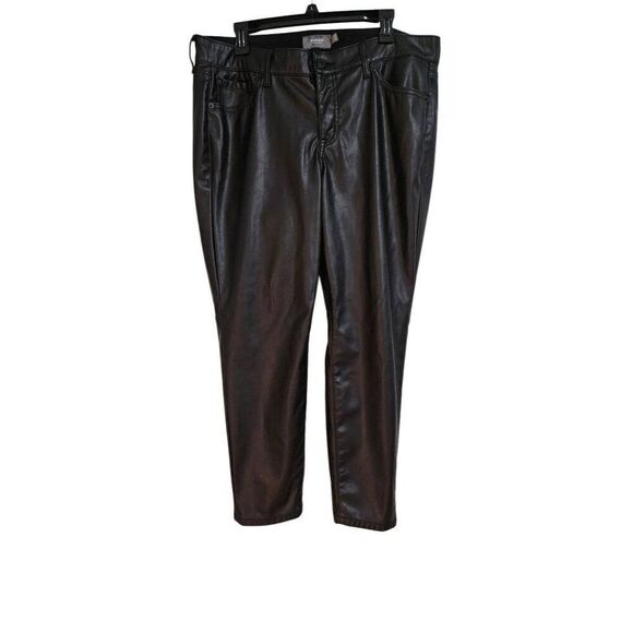 Torrid black faux leather ankle length pants. Size 16R. - Picture 1 of 4